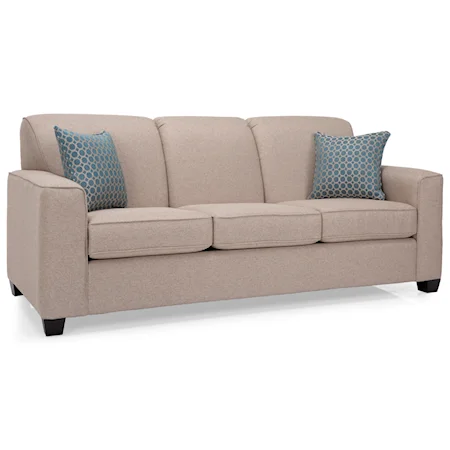 Casual Sofa with Beveled Arms